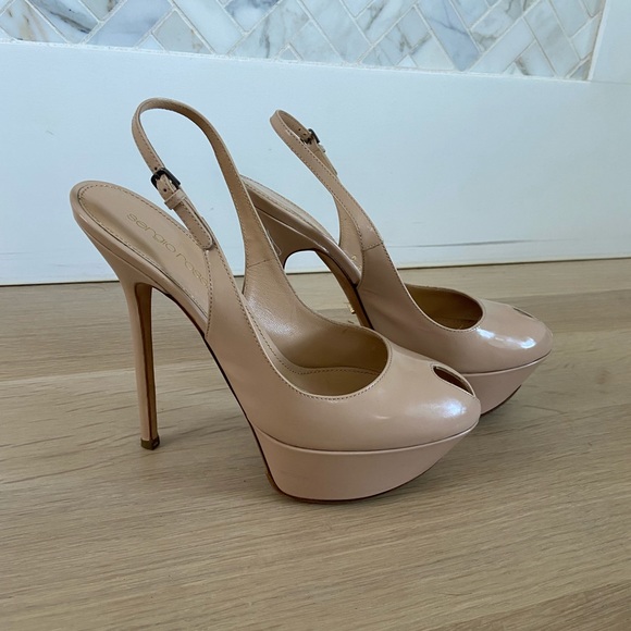 Sergio Rossi platform peep toe sling backs - Picture 2 of 6
